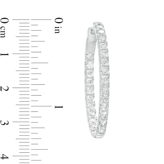 3.00 CT. T.W. Certified Lab-Created Diamond Oval Hoop Earrings in 14K White Gold (F/SI2)