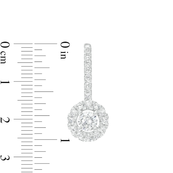 2.00 CT. T.W. Certified Lab-Created Diamond Frame Drop Earrings in 14K White Gold (F/SI2)