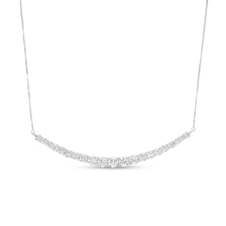 2.00 CT. T.W. Certified Lab-Created Diamond Graduated Curved Necklace in 14K White Gold (F/SI2)