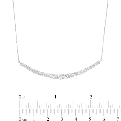 2.00 CT. T.W. Certified Lab-Created Diamond Graduated Curved Necklace in 14K White Gold (F/SI2)