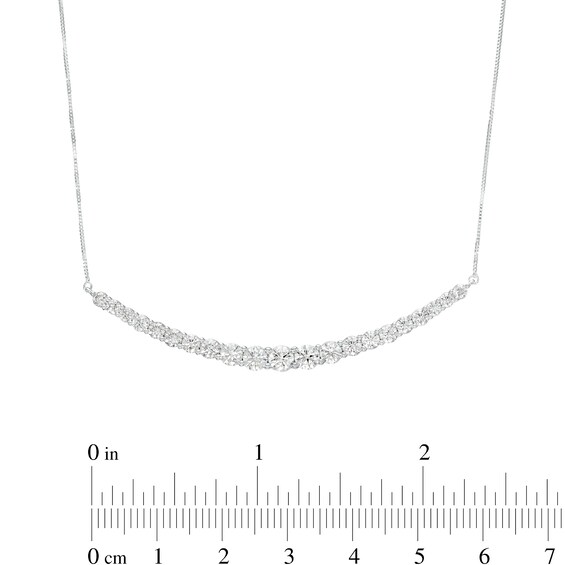 2.00 CT. T.W. Certified Lab-Created Diamond Graduated Curved Necklace in 14K White Gold (F/SI2)