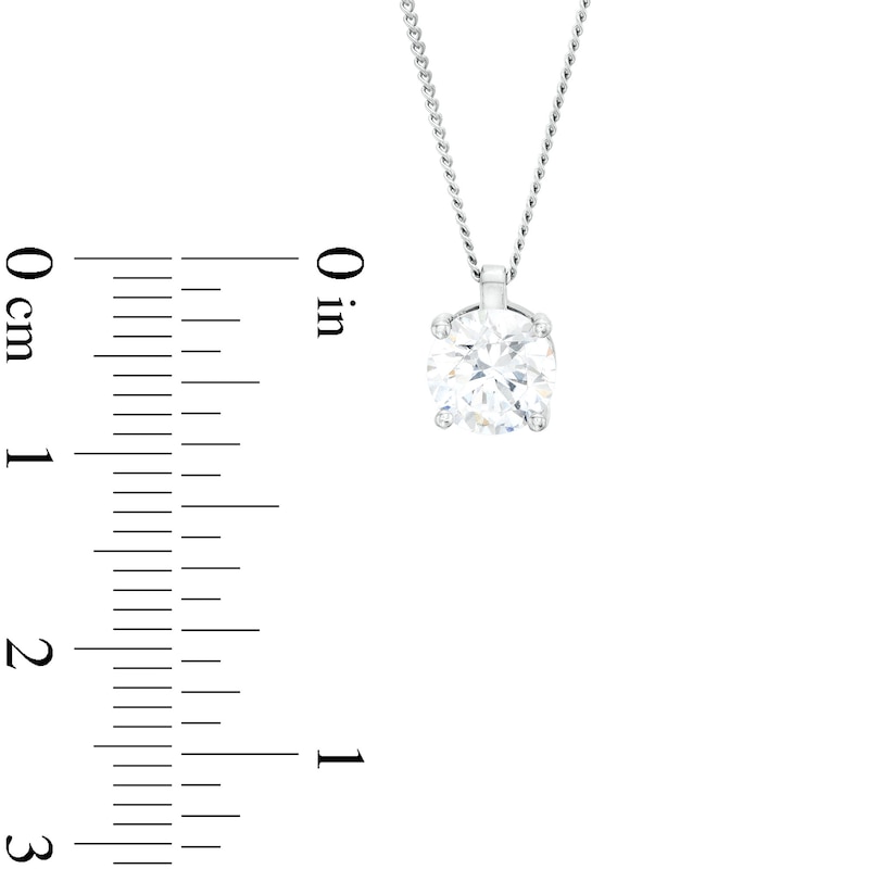 Main Image 3 of 1.00 CT. Certified Diamond Solitaire Pendant in 14K White Gold (J/I3) – 19&quot;