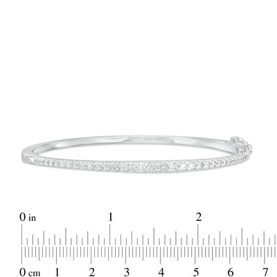 1.50 CT. T.W. Certified Lab-Created Diamond Bangle in 14K White Gold (F/SI2) - 7.25"