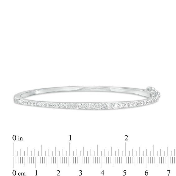 1.50 CT. T.W. Certified Lab-Created Diamond Bangle in 14K White Gold (F/SI2) - 7.25"