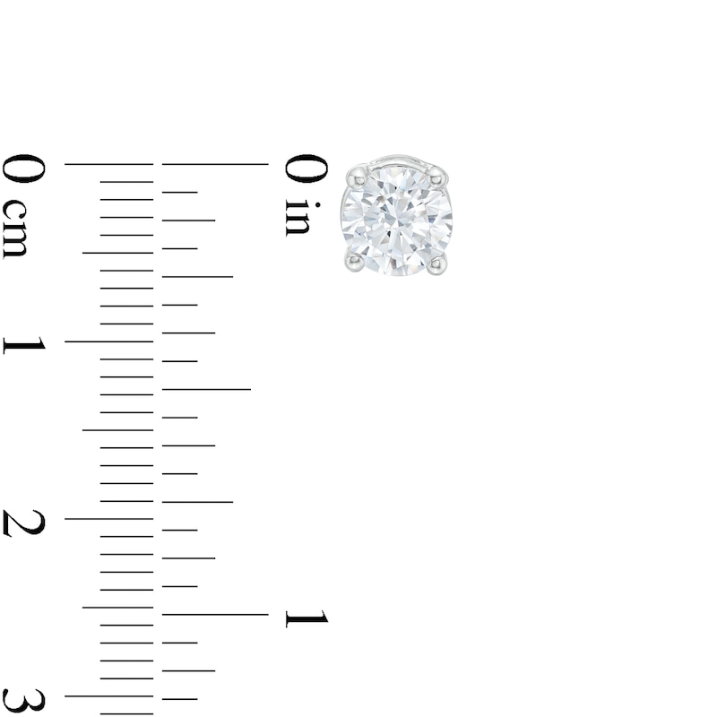 Main Image 3 of 2.00 CT. T.W. Diamond Solitaire Stud Earrings in 14K White Gold