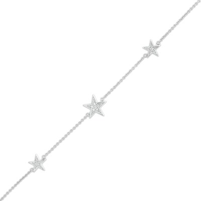 0.04 CT. T.W. Diamond Star Bracelet in Sterling Silver – 7.5"