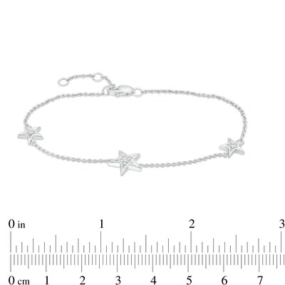 0.04 CT. T.W. Diamond Star Bracelet in Sterling Silver – 7.5"