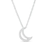 0.23 CT. T.W. Diamond Moon Pendant in Sterling Silver