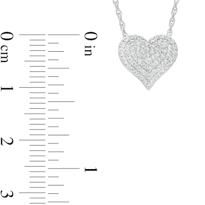 0.23 CT. T.W. Multi-Diamond Heart Necklace in Sterling Silver