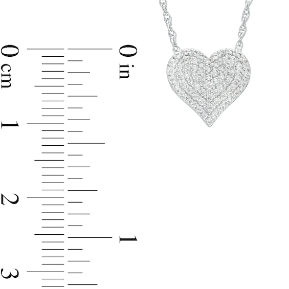 0.23 CT. T.W. Multi-Diamond Heart Necklace in Sterling Silver