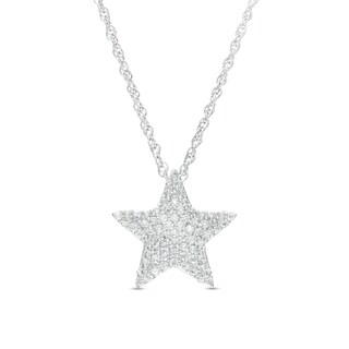 0.23 CT. T.W. Multi-Diamond Star Necklace in Sterling Silver