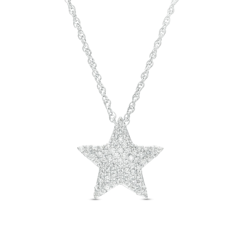 0.23 CT. T.W. Multi-Diamond Star Necklace in Sterling Silver|Peoples Jewellers