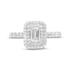 Thumbnail Image 3 of Monique Lhuillier Bliss 1.29 CT. T.W. Emerald-Cut Diamond Double Frame Engagement Ring in 18K White Gold