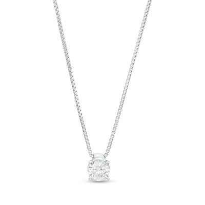 0.33 CT. Certified Lab-Created Diamond Solitaire Pendant in 14K White Gold (F/SI2)