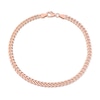 4.4mm Curb Chain Anklet in Sterling Silver with Rose-Tone Flash Plate - 9"