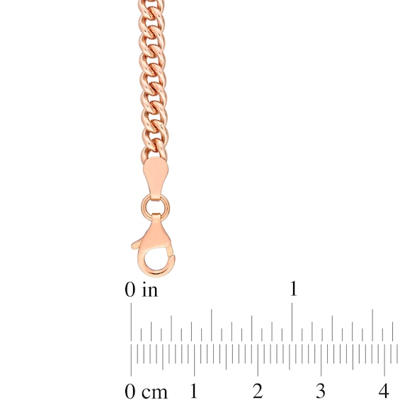 4.4mm Curb Chain Anklet in Sterling Silver with Rose-Tone Flash Plate - 9"