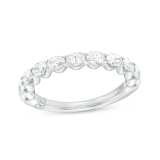 Monique Lhuillier Bliss 0.95 CT. T.W. Oval Diamond Anniversary Band in 18K White Gold