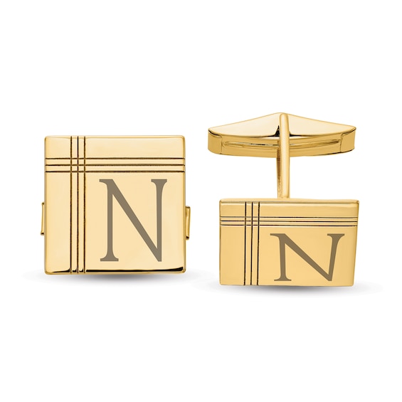 ENGRAVABLE Silver and Gold Cufflinks 33810112181