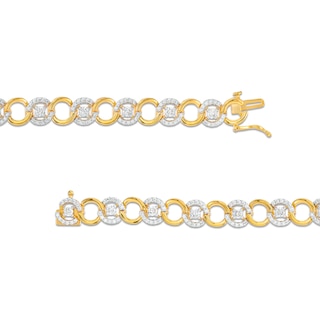 2.01 CT. T.W. Certified Lab-Created Diamond Alternating Circle Link Bracelet in 14K Gold (F/SI2)