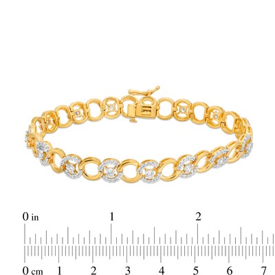 2.01 CT. T.W. Certified Lab-Created Diamond Alternating Circle Link Bracelet in 14K Gold (F/SI2)