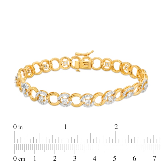 2.01 CT. T.W. Certified Lab-Created Diamond Alternating Circle Link Bracelet in 14K Gold (F/SI2)