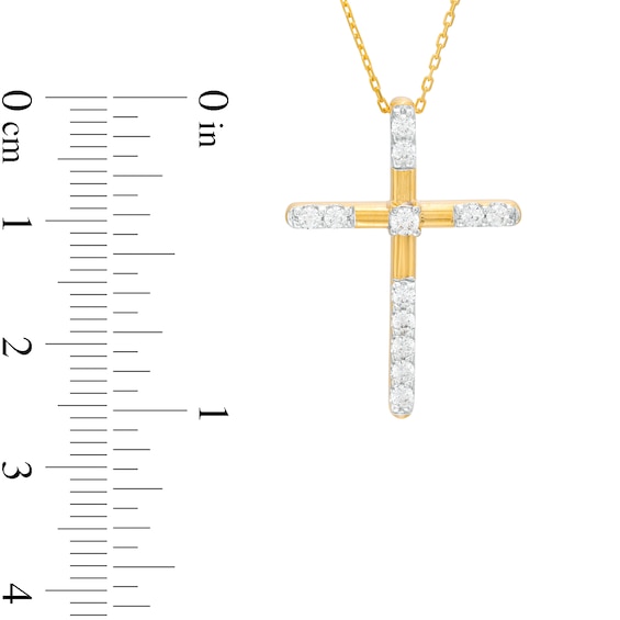 0.33 CT. T.W. Certified Lab-Created Diamond Cross Pendant in 14K Gold (F/SI2)