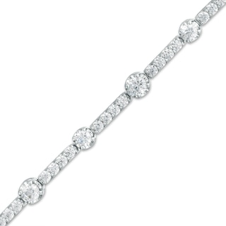 4.00 CT. T.W. Certified Lab-Created Diamond Alternating Line Bracelet in 14K White Gold (F/SI2)