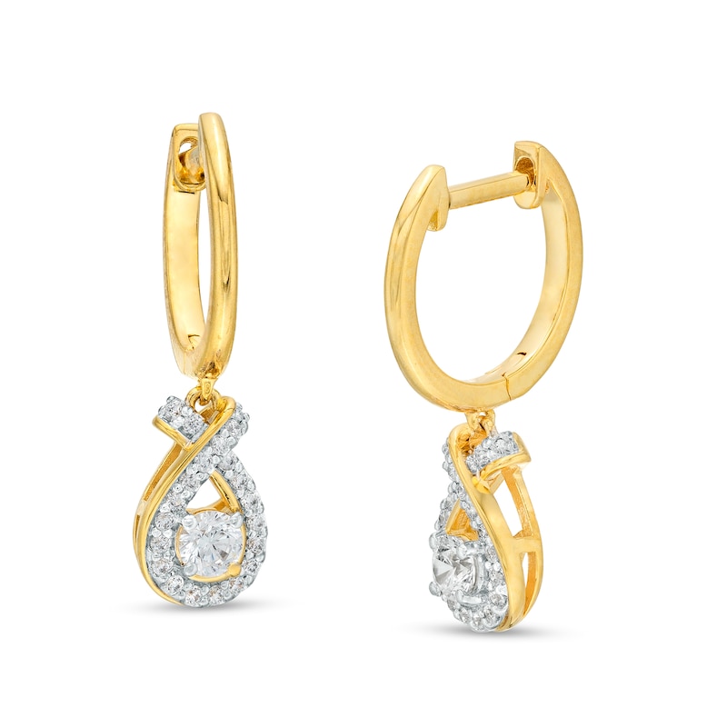 0.49 CT. T.W. Certified Lab-Created Diamond Teardrop Twist Drop Earrings in 14K Gold (F/SI2)|Peoples Jewellers