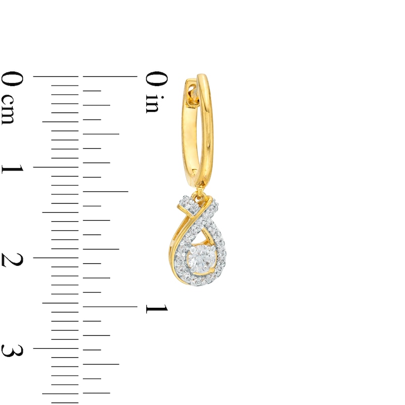 0.49 CT. T.W. Certified Lab-Created Diamond Teardrop Twist Drop Earrings in 14K Gold (F/SI2)|Peoples Jewellers