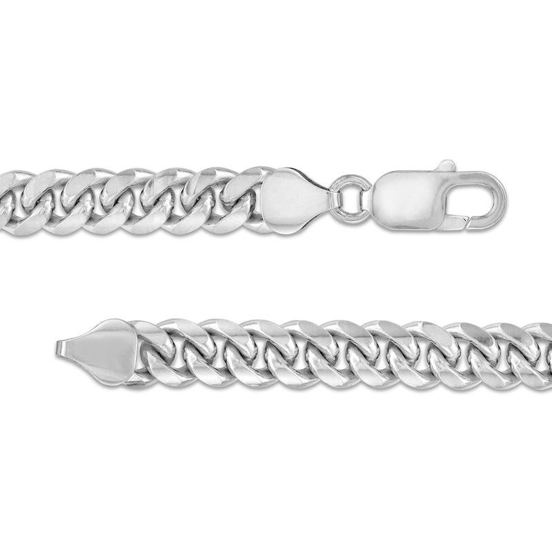Men's 7.2mm Diamond-Cut Cuban Curb Chain Bracelet in Solid Sterling Silver  - 8.5"|Peoples Jewellers