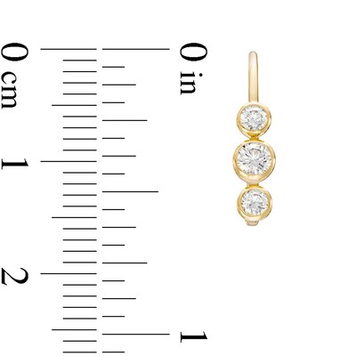 0.45 CT. T.W. Diamond Three Stone Drop Earrings in 10K Gold