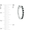 Thumbnail Image 3 of 0.25 CT. T.W. Black Diamond Alternating Geometric Hoop Earrings in Sterling Silver