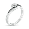 Thumbnail Image 3 of 0.24 CT. T.W. Black and White Diamond Frame Bypass Promise Ring in Sterling Silver