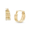 Thumbnail Image 0 of 11.0mm Triple Row Hoop Earrings in 14K Gold