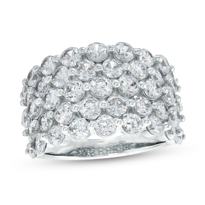 4.00 CT. T.W. Certified Lab-Created Diamond Multi-Row Ring in 14K White Gold (F/SI2)