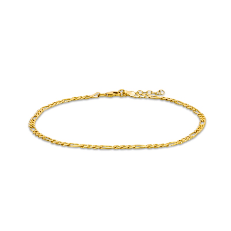 3.0mm Figaro Chain Anklet in Solid 10K Gold - 10"|Peoples Jewellers