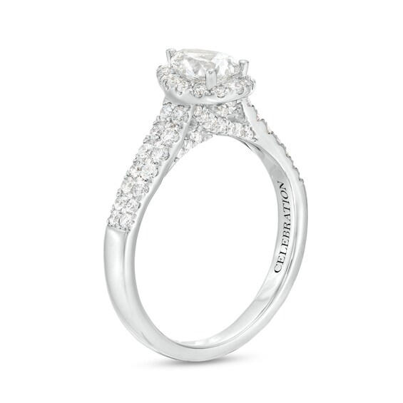 Celebration Infinite™ Canadian Certified Pear-Shaped Centre Diamond CT. T.W. Engagement Ring in 14K White Gold