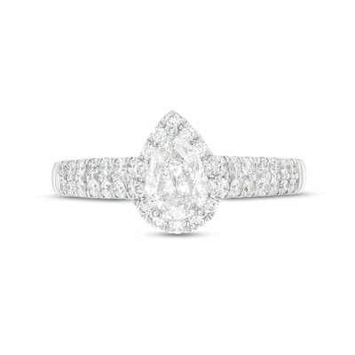 Celebration Infinite™ Canadian Certified Pear-Shaped Centre Diamond CT. T.W. Engagement Ring in 14K White Gold