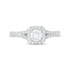 Thumbnail Image 3 of Celebration Infinite™ Canadian Certified Centre Diamond 0.95 CT. T.W. Cushion Frame Engagement Ring in 14K White Gold