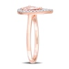 Pear-Shaped Morganite and White Topaz Frame Ring in Sterling Silver with Rose Rhodium