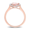 Thumbnail Image 4 of Pear-Shaped Morganite and White Topaz Frame Ring in Sterling Silver with Rose Rhodium