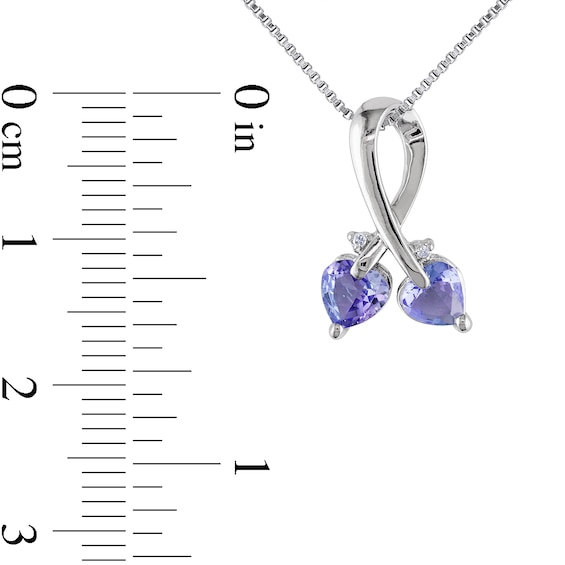 5.0mm Heart-Shaped Tanzanite and Diamond Accent Loop Pendant in Sterling Silver