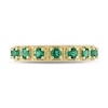 Thumbnail Image 4 of Lab-Created Emerald Vintage-Style Eternity Band in Sterling Silver with Yellow Rhodium