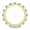 Thumbnail Image 5 of Lab-Created Emerald Vintage-Style Eternity Band in Sterling Silver with Yellow Rhodium