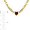 8.0mm Heart-Shaped Lab-Created Ruby Solitaire Curb Chain Necklace in Sterling Silver with Yellow Rhodium