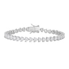Thumbnail Image 0 of 4.0mm Heart-Shaped White Lab-Created Sapphire Tennis Bracelet in Sterling Silver - 7.5"