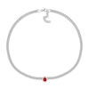 Thumbnail Image 2 of 7.0mm Lab-Created Ruby Solitaire Curb Chain Necklace in Sterling Silver - 17.5"