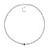 Thumbnail Image 2 of Octagonal Lab-Created Emerald Solitaire Curb Chain Necklace in Sterling Silver