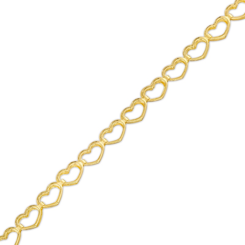 3.14mm Heart Link Chain Anklet in Hollow 10K Gold – 9"|Peoples Jewellers