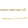 Thumbnail Image 2 of 3.14mm Heart Link Chain Anklet in Hollow 10K Gold – 9"